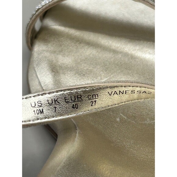 Naturalizer Vanessa2 Womens Strappy Heeled Sandals Rhinestone Champagne Sz 10M - Picture 7 of 8